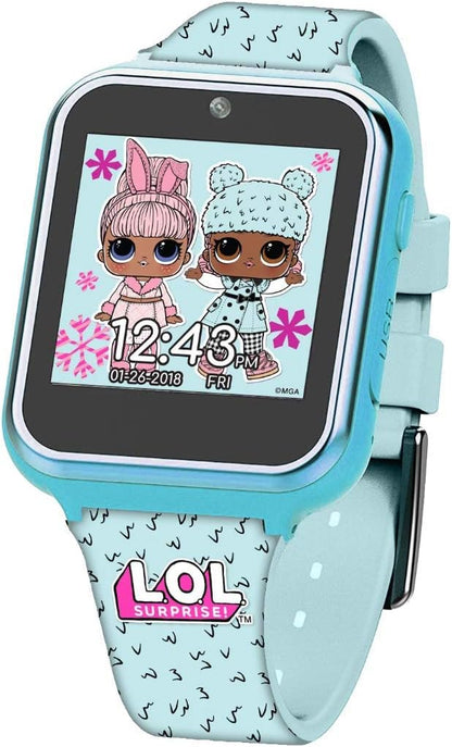Accutime Kids LOL Surprise Light Blue Educational Touchscreen Smart Watch Toy for Girls, Boys, Toddlers - Selfie Cam, Learning Games, Alarm, Calculator, Pedometer & More (Model: LOL4299AZ)