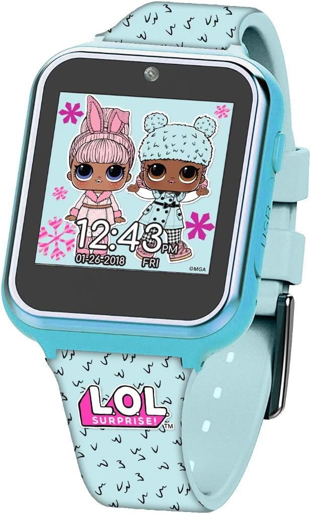 Accutime Kids LOL Surprise Light Blue Educational Touchscreen Smart Watch Toy for Girls, Boys, Toddlers - Selfie Cam, Learning Games, Alarm, Calculator, Pedometer & More (Model: LOL4299AZ)
