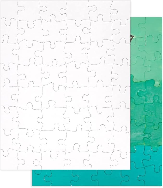 Juvale 36 Pack Blank Puzzles to Draw On, 8.5x11 Make Your Own Jigsaw Puzzle for Kids DIY, Arts and Crafts Projects (48 Pieces Each)