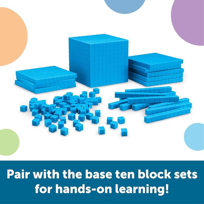 Learning Resources Giant Magnetic Base Ten, Magnetic Base Ten, Use with Magnetic Surfaces or Whiteboards, 131 Piece Set