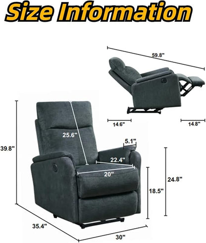 Chair, Power Lift Recliner Chair, Ergonomic Recliner Chair with USB, Classic Single Sofa with Footrest, Easy Control for All Age Groups, Recliner Single Chair for Living Room,Dark Gray