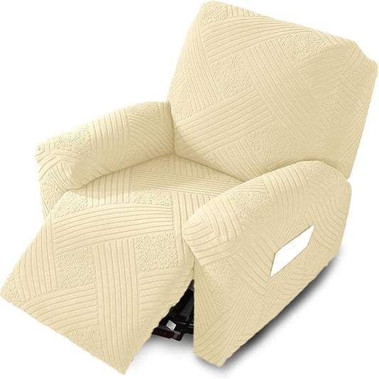 NORTHERN BROTHERS Recliner Chair Covers - Lazy Boy Recliner Covers That Stay in Place, 4 Pieces Reclining Chair Cover Recliner Slipcovers 1 Seater, Beige