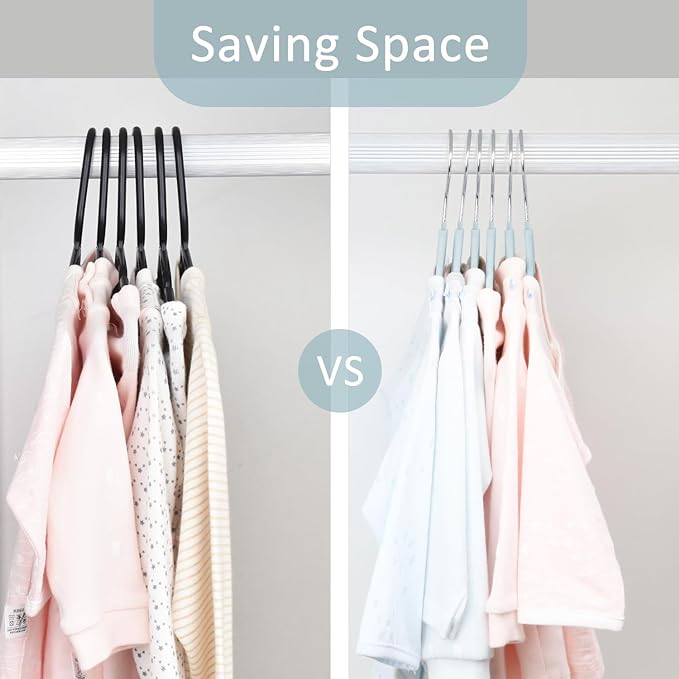 ManGotree Velvet Baby Clothes Hangers, Baby Toddler Kids Hangers with Swivel Hook, Notched Shoulder Design for Kids and Children Clothes (30 Pack, Blue)