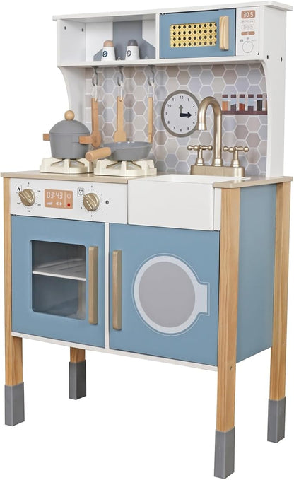 Kitchen Toy Playset for Kids, Electronic Play Stove with Light&Sounds, Pretend Play Cooking Toys Kitchen Set with Cookware Accessories,Toddler Toy Kitchens Festival Gift for 3+ Year Old Girls Boys