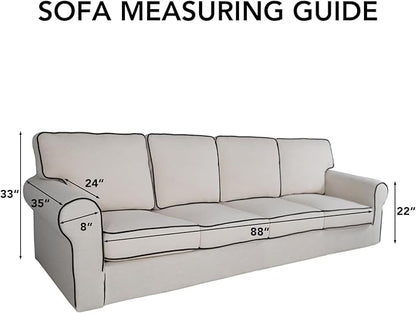 PureFit Reversible Quilted Sofa Cover, Water Resistant Slipcover Furniture Protector, Washable Couch Cover with Non Slip and Elastic Straps for Kids, Dogs, Pets (4 Seater Sofa, Coffee/Ivory)