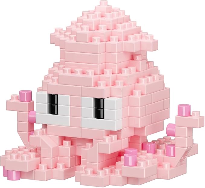 Marine Animals Building Blocks Sets Mini Building Blocks Ocean Animal Sea Creatures Building Blocks Set Mini Building Blocks Toys STEM Gifts for Kids Adult(Octopus)