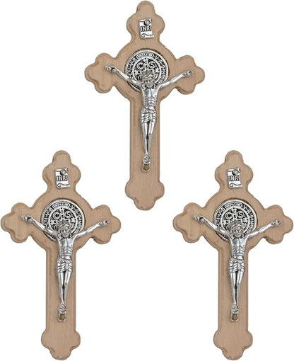 COTTVOTT Wooden Christian Jesus Cross/Orthodox Crucifix Charms Pendants for Rosary Necklace, DIY Jewelry Making Accessories Parts