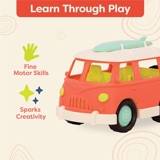 B. toys – Toy Camper Van – Retro Van – Campervan with Movable Parts – Toy Cars for Toddlers, Kids – 12 Months + – Happy Cruisers - Camper Van