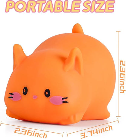 Cat Stress Balls Squishy Toys for Adults and Kids, Cat Squishy Squeeze Toys (Orange), Dough Ball Animal Squishy Stress Relief Fidget Sensory Toys, Kawaii Squishies for Party Favors, Easter, Birthday