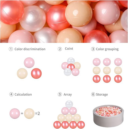 GOGOSO Ball Pit Balls for Toddles, Kids Plastic Balls for BallPit, Pool, Baby Party Accessories, Birthday Decoration 50 100 200 500 1000
