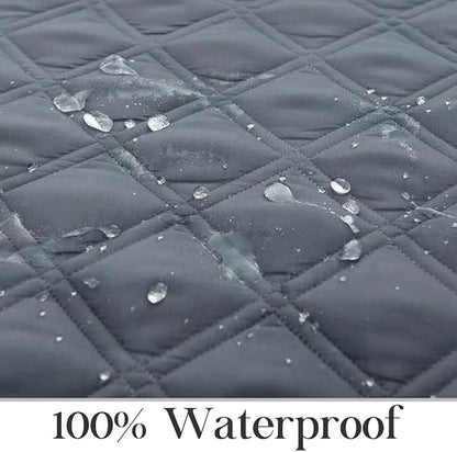 TOMORO Non-Slip Oversized Recliner Cover, 100% Waterproof Quilted Recliner Chair Slipcover Furniture Protector with Pockets, Washable Couch Cover with Elastic Straps for Kids and Pets