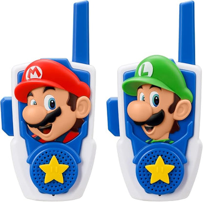 Super Mario Bros Walkie Talkies Kids Toys, Long Range, Two Way Static Free Handheld Radios, Designed for Indoor or Outdoor Games for Kids Aged 3 and Up
