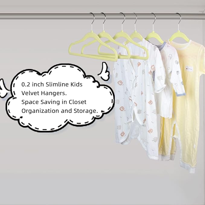 GoodtoU Kids Velvet Hangers,30 Pack Baby Hangers for Closet Non Slip Velvet Clothes Hangers Coat Hangers for Toddler Children Infant Hanger (Beige 30Pack)