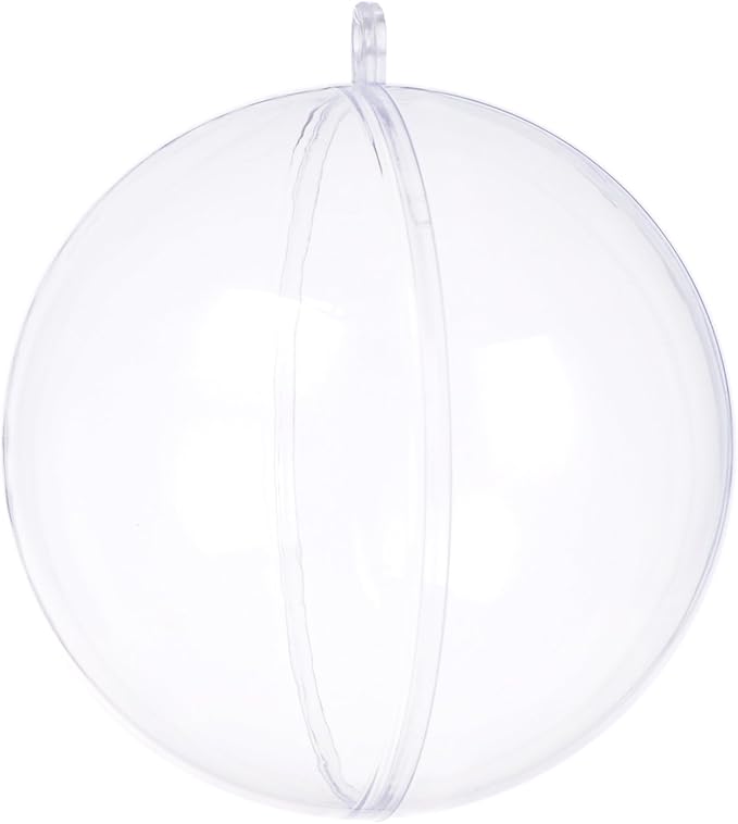 Clear Christmas Ornaments,Pack of 10 Individual 80mm Clear Plastic Ornaments for Crafts by S SEEKINGTAG