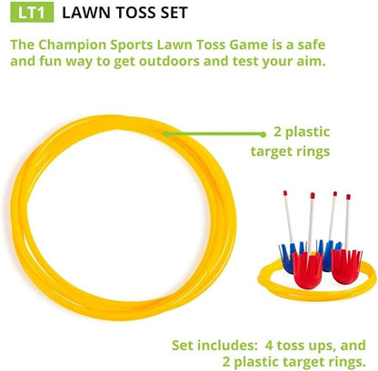 Champion Sports Indoor/Outdoor Horseshoe Set Red