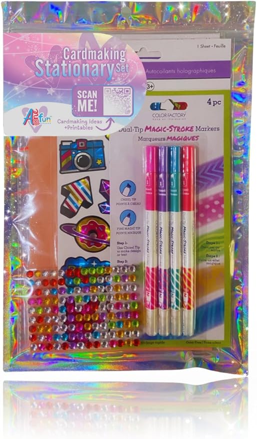 Card Making Kit for Kids - Stationary Set for Girls Foil Art for Girls 8-10 Card Making Kit for Adults with Fun Foil Stickers Foil Fun Art Kit for Kids Pen Pal Kit Stationary for Girls Unicorn Gifts