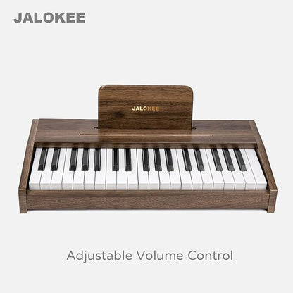Kids Piano Keyboard, Digital Piano for Kids, Music Educational Instrument Toy, Wood Toy for 3+ Girls and Boys (Walnut, 37 Keys)