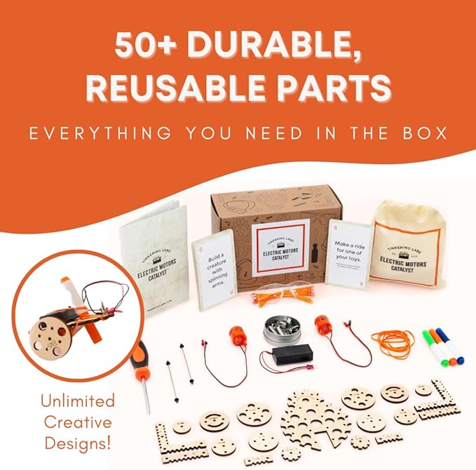 Tinkering Labs STEM Kits for Kids Age 8-10 | Inventors Kids Science Kit, Robot Building, and Engineering with Electricity Circuits | Coolest DIY Toys and Best Birthday Gifts for 10 Year Old Boy Girl