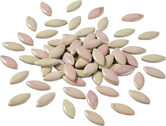 70 Pcs Petal Ceramics Mosaic Tiles for Crafts, Stained Ceramics Supplies, Flower Leaves Mosaic Ceramics Mosaic Pieces Kit for DIY Crafts Plates Picture Frames Home Decorations - Purple Red