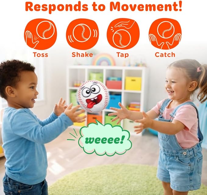 Move2Play, Hilariously Interactive Toy with Music & Sound Effects for Boy & Girl | Ball for Toddler & Baby | 6, 12, 18+ Months | 1, 2, 3+ Year Old