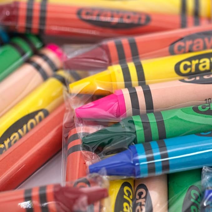 Lucky Art 20 Sets of 5 Packs (100 count) Jumbo Size Crayons - Mini Crayon Packs Non-Toxic Crayons; Crayons in bulk for Kids Party Favors, School Supplies for Teachers & Travel Crayons