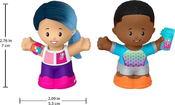 Fisher-Price Little People Toddler Toys Barbie Wellness Figure Set with 2 Characters for Preschool Pretend Play Kids Ages 18+ Months