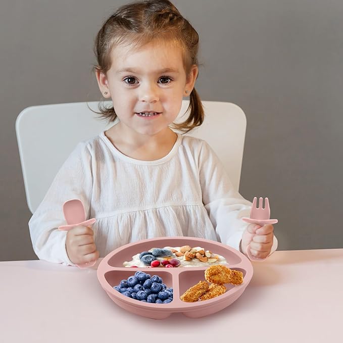 6 Pack Baby Spoons and Forks Set, Silicone Baby Spoons Self Feeding 6 Months for Toddler Utensils,BPA Free, Baby Led Weaning Supplies Feeding Essentials,Dishwasher and Boil Safe