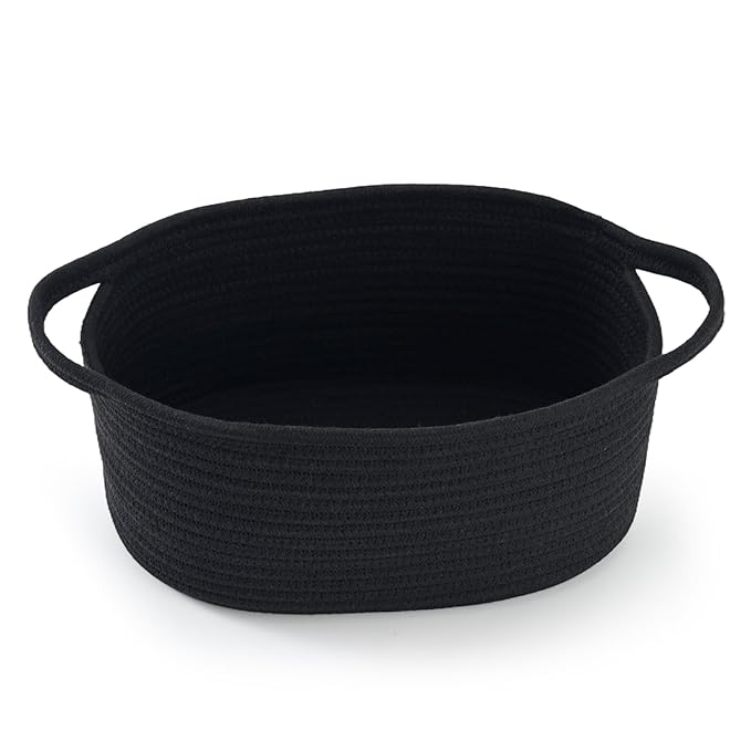 Happyiren Woven Burr Basket with Handles – Perfect for Graduation, Birthdays & Special Occasions, Black Decorative Storage Container for Gifts, Toys, or Essentials