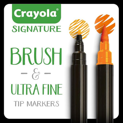 Crayola Brush & Detail Dual Tip Marker Set, 16 Markers, 32 Colors, Adult Coloring Markers, Gifts for Teens & Adults