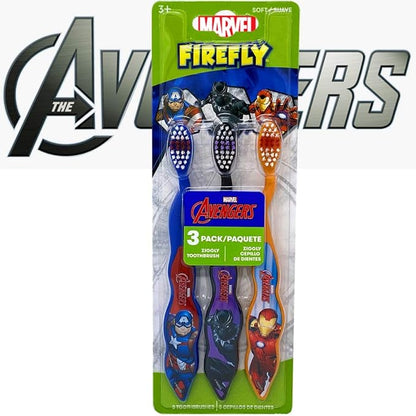 Marvel Avengers Superheroes Soft Bristle Manual Toothbrush Value Set 3 Count, Kids Friendly Designed Grip, Perfect Gifts for Boys Girls by Firefly (Style May Vary)