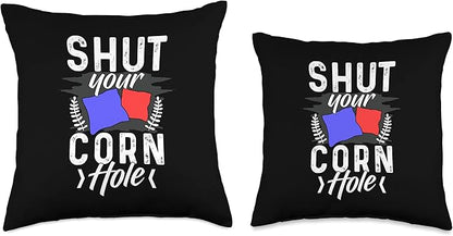 Cornhole Gifts for Men, Women & Kids Funny Bean Bags Cornhole Player Throw Pillow, 18x18, Multicolor