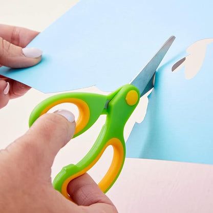 Juvale 24 Pack Blunt Tip Scissors - Classroom Bulk Pack for Kids Crafts, Student DIY Art Projects, Teacher Supplies (3 Colors, 5 Inch)