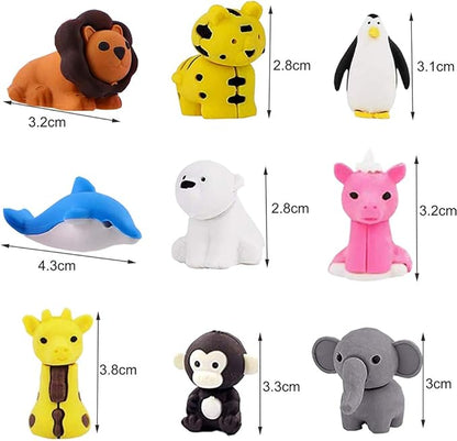 URSKYTOUS 46Pcs Animal Erasers Desk Pets for Kids Animal Pencil Erasers Bulk Puzzle Eraser Toys Gifts for Classroom Prizes,Game Reward,Treasure Box,Easter Egg Fillers,Goodie Bag Stuffers,Party Favors