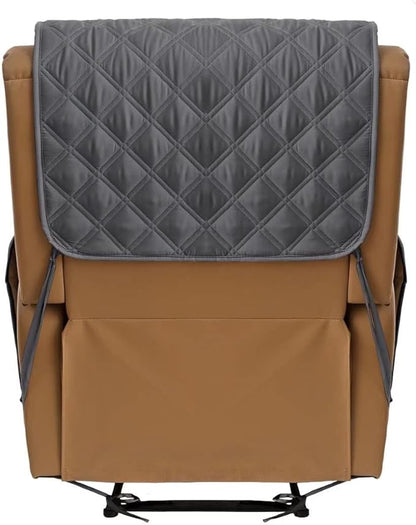 TOMORO Non-Slip Quilted Recliner Cover, 100% Waterproof Recliner Chair Slipcover Furniture Protector with Pockets, Washable Couch Cover with Elastic Straps for Kids and Pets，23 Inch