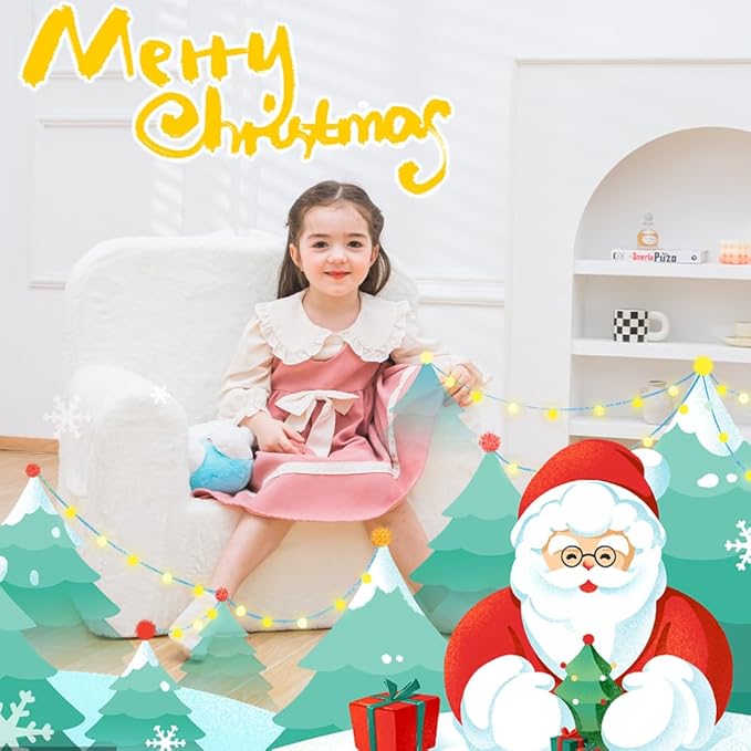 Snuggly-Soft Cuddly Toddler Plush Armchair for Boys and Girls Fuzzy Plush Kids Sofa Couch Reading Chair with Children Friendly Handle for Easy Movement & Double Pockets for Good Storage, Cream