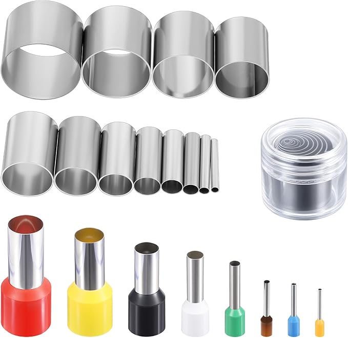 20 Pcs Circle Clay Cutters, Round Shape Cutter Ceramics Dotting Baking Ring Mold Cutters Stainless Steel Sculpting Punch Tool Hole Hollow Punch Cutter Set with Storage Case for Crafts Indentation