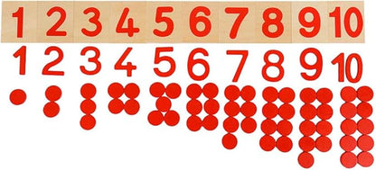 Montessori Cards & Counters with Cut-Out Numeral Math Games & Teaching Numbers Counting Toys