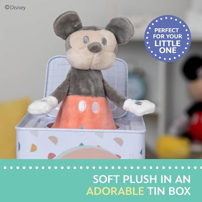 Kids Preferred Disney Baby Mickey Mouse Jack in The Box Musical Toys for Babies and Toddlers, Plays “The Mickey Mouse March” Mickey Springs Out from A Colorful Box