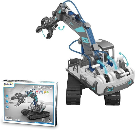 Building Block Assembly,STEM Toys for Boys Age 8-12,Hydraulic Power Grab Machine Science Experiment Set for Kids - with Powerful Learning Experience,Best Educational Toy