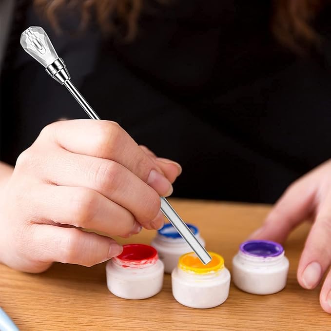 MSDADA 11 Pcs Silicone Resin Mold Tools Set Stirring Needle Spoon Tool Tweezers Precision Kit, Anti-Static Electronics Tweezers Set for Resin Art Crafts,Jewelry Making(Rose Red+White)