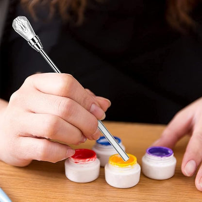 MSDADA 11 Pcs Silicone Resin Mold Tools Set Stirring Needle Spoon Tool Tweezers Precision Kit, Anti-Static Electronics Tweezers Set for Resin Art Crafts,Jewelry Making(Rose Red+White)