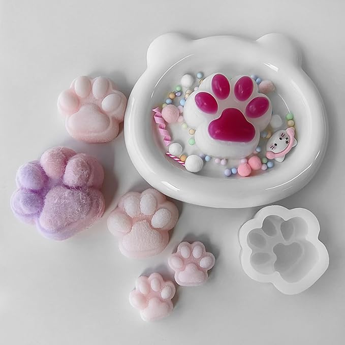 Portable Sturdy Silicone Cats Paws Squeeze Mold Set Craft Supplies for Kids Creativity and Home Decoration Enhancement