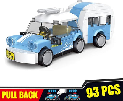 Pull Back Car Building Blocks Sets, Pull and Go, 3D Assembly Vehicles for Boys Building Block Car Toys Party Favor for Kids Age 6 7 8 9 10, 419 Pieces