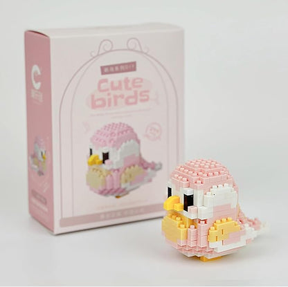 Birds Building Blocks for Adults Mini Building Blocks Birds Building Bricks Toy Micro Block Building Set Gift for Kids and Adults-244 PCS(Honey Peach)