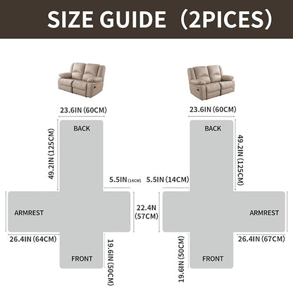 Easehomey Waterproof Loveseat Recliner Cover,Non Slip Reclining Couch Covers for 2 Seat,Dog Chair Cover Furniture Protector Washable Chair Cover with Pocket for Kids,Pets,Dogs(Coffee,2Seat)