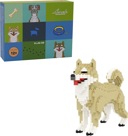 Larcele Micro Dog Building Blocks Mini Pet Building Toy Bricks, 814 Pieces KLJM-02(Female Shiba Inu)