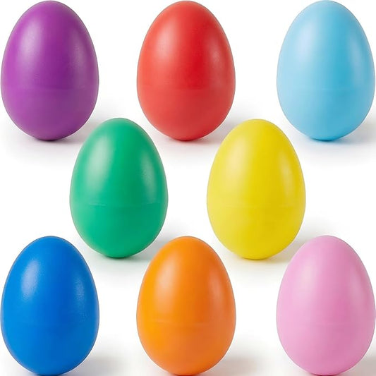 8 Pack Easter Plastic Shake Eggs Percussion Musical Easter Egg Shakers for Kids Girls Boys Toddlers Easter Basket Stuffers Egg Fillers Party Favors Gifts