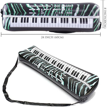 OuMuaMua Inflatable Rock Star Toy Set, 18 Pack Inflatable Party Props - 4 Inflatable Guitar, 6 Microphones, 6 Shutter Shading Glasses, 1 Saxophone and 1 Inflatable Keyboard Piano Inflatable Rock Toys
