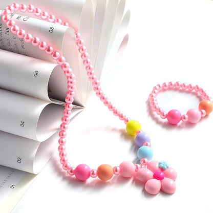 Kids Jewelry Little Girls Plush Handbag Necklace Bracelet Ring Hair Clips Set, Jewelry Party Favors Gift for Dress up Pretend Play