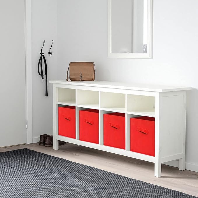 ShellKingdom Storage Bins, Foldable Fabric Storage Cubes and Cloth Storage Organizer Drawer for Closet and Toys Storage, 2 Pack (Red)